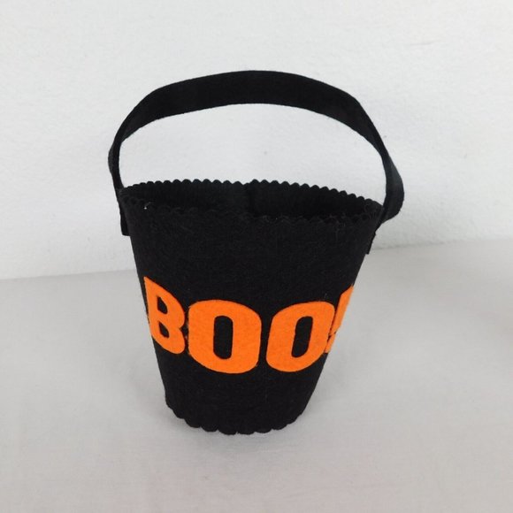 4 Halloween Felt Buckets Pumpkin Monsters Boo Trick or Treat Party Goodies 5" - Picture 9 of 11